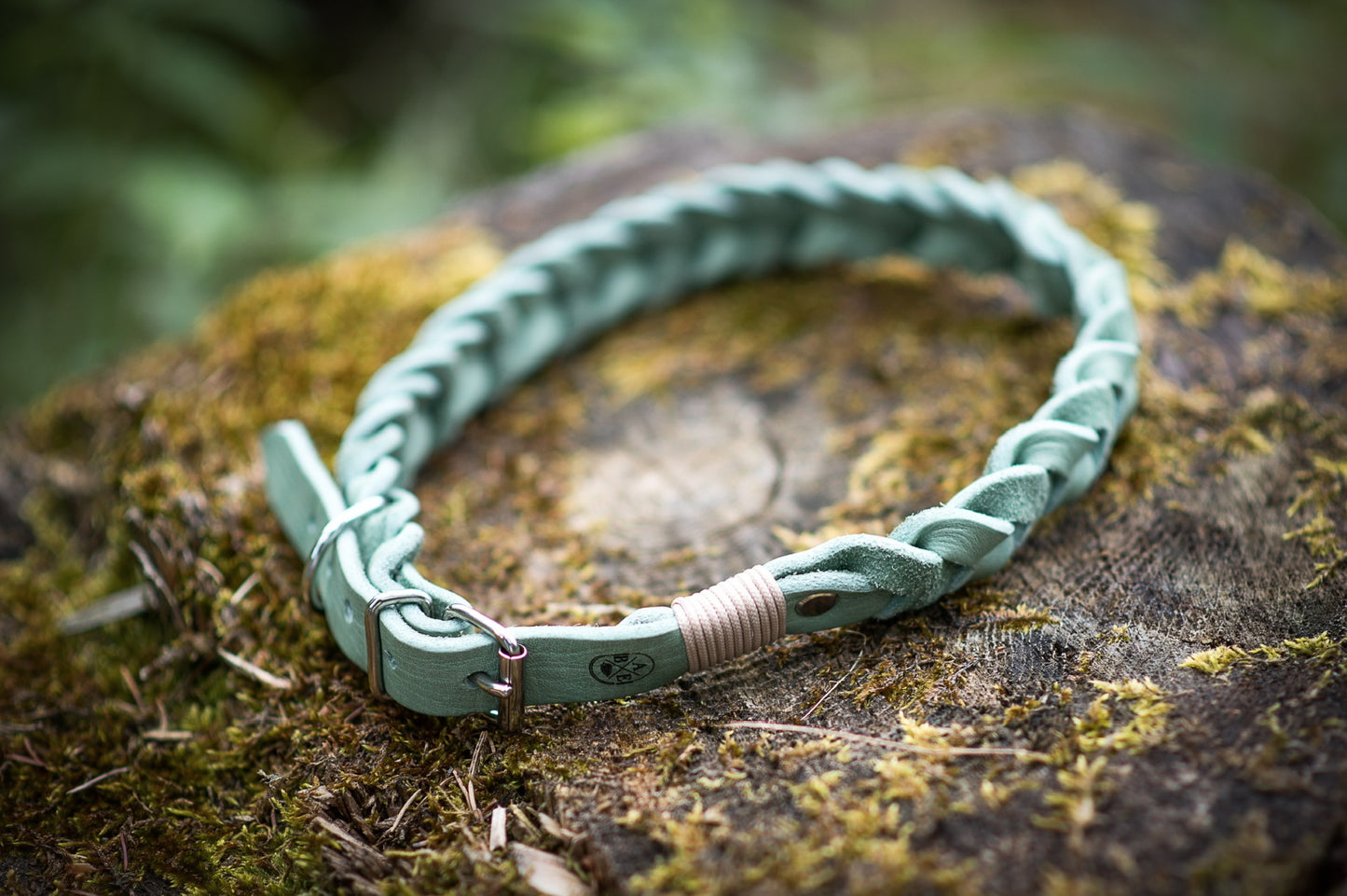 Halsband 2 Leder geflochten