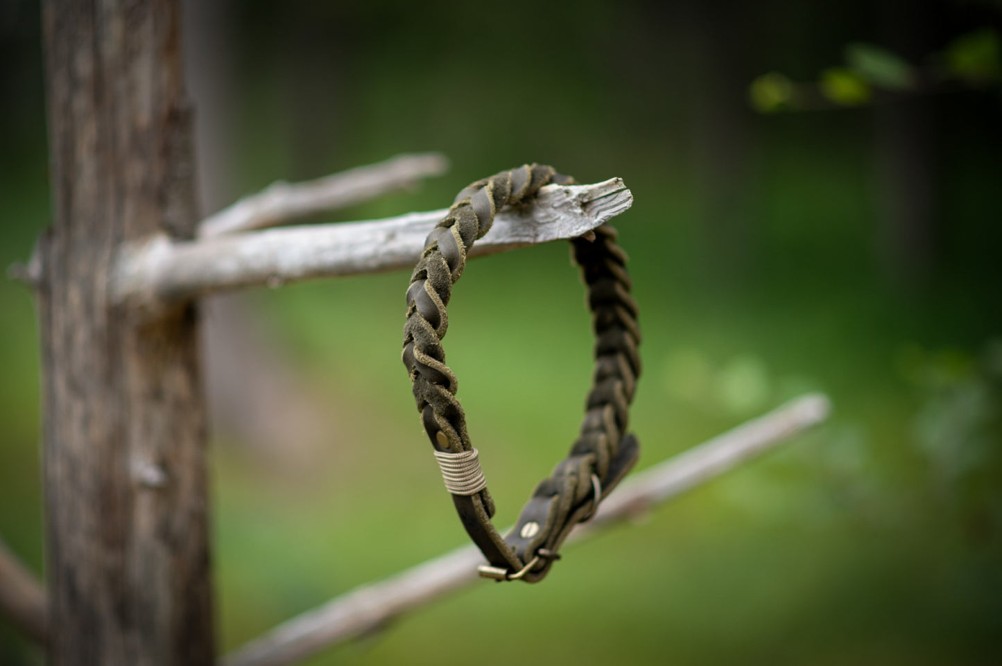 Halsband 2 Leder geflochten
