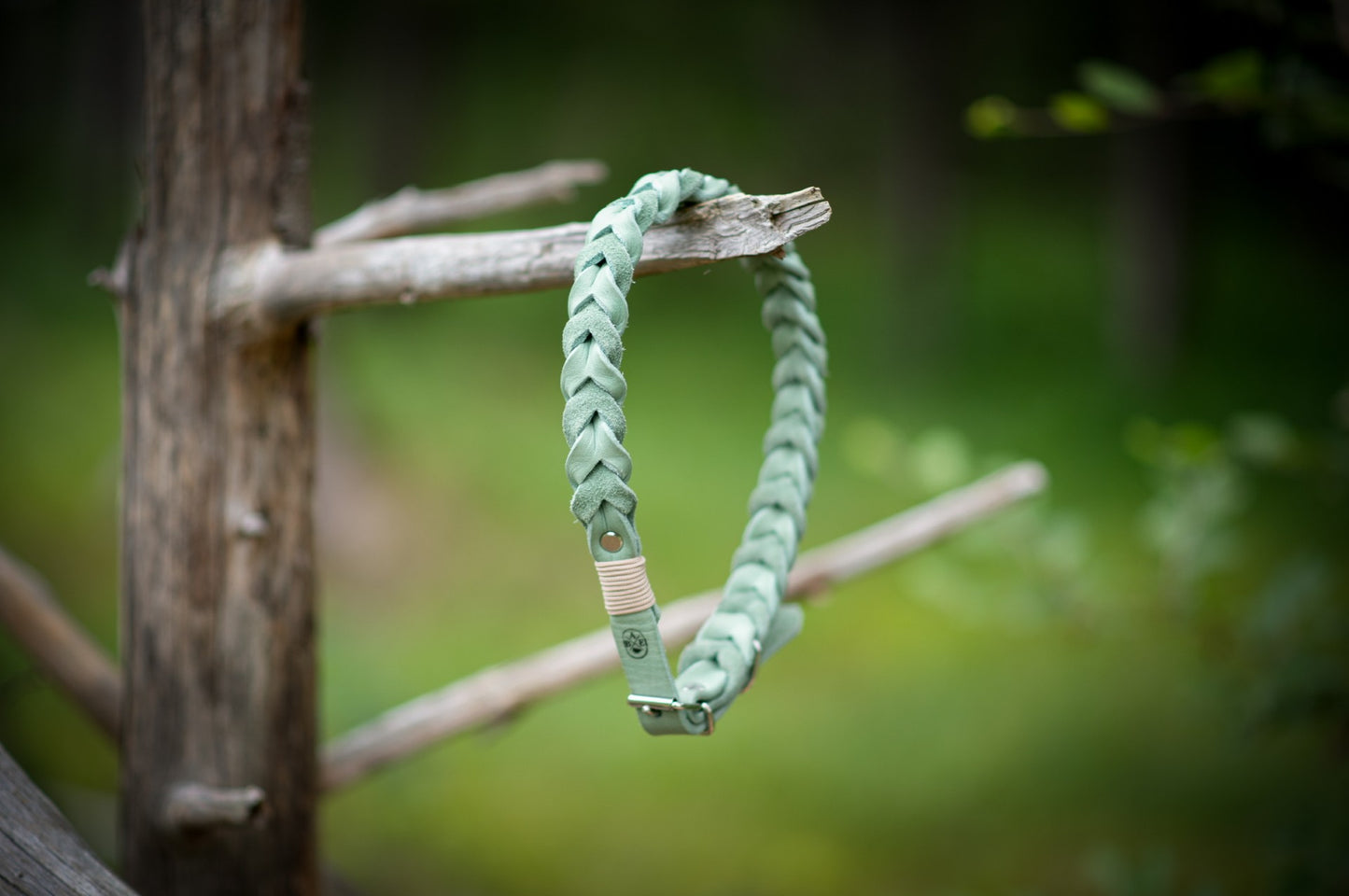 Halsband 2 Leder geflochten