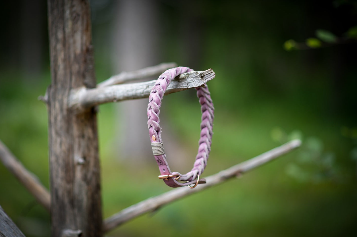 Halsband 2 Leder geflochten