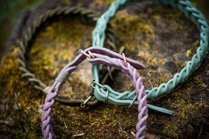 Halsband 2 Leder geflochten